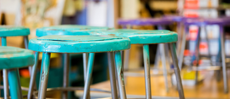 Painted classroom stools